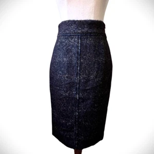 BNWT ZARA WOMAN Dark Brown Wool Tweed Pencil Midi Skirt Size XS/EUR 24 - Picture 1 of 5