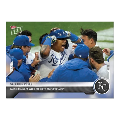 Salvador Pérez - 2021 MLB TOPPS NOW® Card 94 LAUNCHES 459FT WALK OFF KC ROYALS  - Image 1 of 2