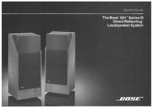 BOSE 601 SERIES III LOUDSPEAKER - USER INSTRUCTIONS OWNER'S MANUAL - English - Foto 1 di 1