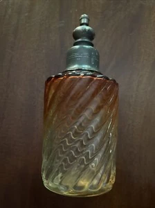 Baccarat 19th C Remolino Bambú Rosa Tiente Barbero Botella Inusual Amberina Difícil de Encontrar - Imagen 1 de 10