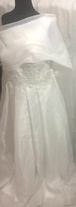 NWT-Plus Size Wedding Gown/1 Shoulder-Corset Back (White Organza) - Size 22 (2W) - Picture 1 of 10