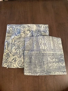 Set 2 copricuscini patchwork cotone blu indaco lancio ceramica fienile - Foto 1 di 7