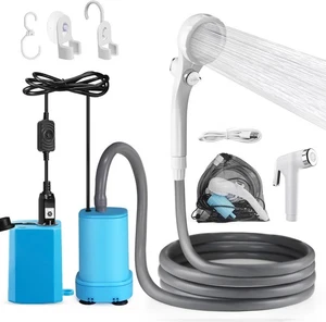 AUTOPkio Campingdusche mit Akku, 12V 24V Tragbare Outdoor Camp Duschset 4500mAh - Bild 1 von 7