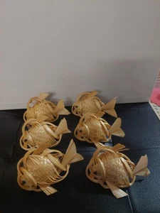 Anelli tovagliolo pesce bambù (set di 6) - Foto 1 di 6
