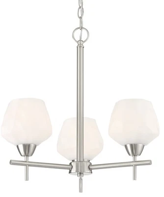 Lámpara de araña Minka Lavery 2173 Camrin 3 luces 19" W Vantage - níquel Foto 1 de 3