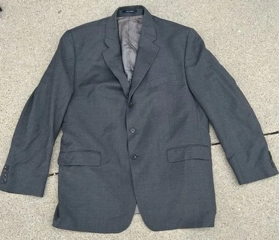 Blazer a Rayas Chaps Ralph Lauren Mezcla Lana Cachemira Para Hombre 46R Carbón Canadá Foto 1 de 4
