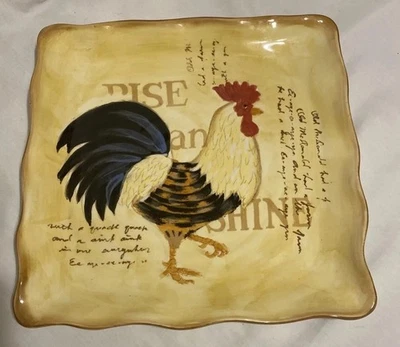 Rise & Shine Rooster Serving Plate 8.5 x 8.5" - Image 1 of 4