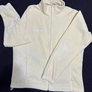 Columbia Fleece Jacket Womens Large Long Sleeve Zip Yellow Casual Ladies Outdoor - Picture 1 of 4