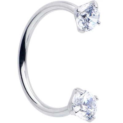 Anillo nariz herradura titanio doble gema - titanio sólido roscado internamente... Foto 1 de 4