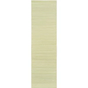 Momeni Baja Stripe Indoor Outdoor Rug Green 2'3" x 7'6" Runner - Picture 1 of 5