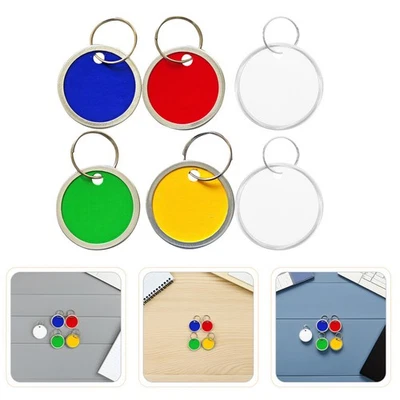  100pcs Blank Metal Rim Keychain Tags, 31MM/ 1.22" Writable Round Key Label - Image 1 of 4