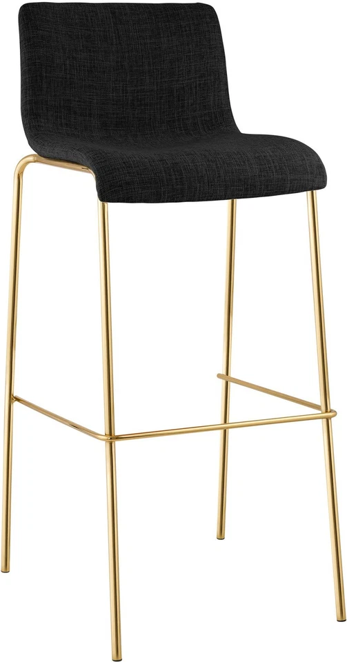 Barhocker Hover Stoffbezug Vierfußgestell aus Metall in Goldoptik stapelbar - Bild 1 von 1