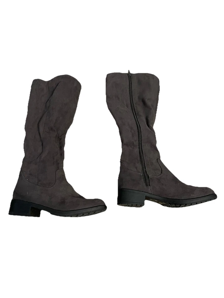 Botas de montar Style & Co. para mujer 7,5 M grises Gracie con cremallera hasta la rodilla nuevas en caja IV7 Foto 1 de 4