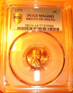 1972 Doubled Die Obverse # 2 (FS-102) Lincoln Cent-PCGS MS-64RED- 9986 FREE SHIP - Picture 1 of 9