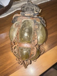 vintage italian Bubble Glass Green Lantern - Picture 1 of 5