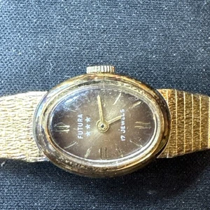 Vintage Damen Armbanduhr Futura goldfarben 17 Jewels nur Teile - Bild 1 von 5