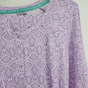 Pigiama donna Muk Luks set 2 pezzi viola chiaro cotone spazzolato taglia 4XL morbido - Foto 1 di 7