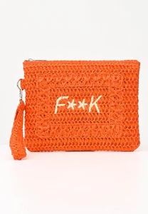 F**K Borse Donna Arancione Pochette e clutch Pochette con logo Primavera estate - Imagen 1 de 5