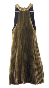 Neu mit Etikett Banana Republic gold plissiert metallic Neckholder Kleid Größe 8 Urlaub Party - Bild 1 von 9