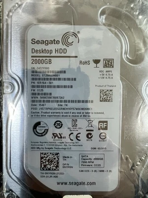 New Seagate ST2000DM001 2TB 7200RPM 64MB 3.5" SATA HDD | Desktop Drive | - Image 1 of 2