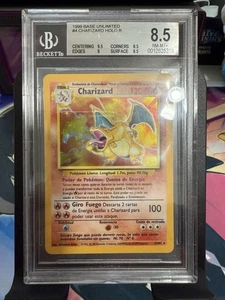BGS 8.5 Near Mint/Mint+ Charizard Holo #4 Base Set Spanish Edition - Picture 1 of 1