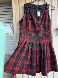 City Chic Plaid Tartan Dress Plus Size XXS Grunge Brand New - Picture 1 of 7