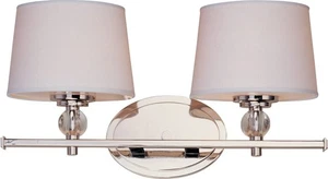 Maxim Lighting 12762WTPN Rondo 2-Light Bath Vanity in Polished Nickel - Picture 1 of 2