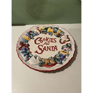 Ceramic Fitz & Floyd Omnibus Victorian Ornaments "Cookies for Santa" Plate - Picture 1 of 8