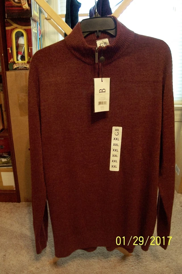 Suéter Para Hombre Geoffrey Beene Cremallera Frontal L/S - Nuevo Con Etiquetas - Talla XXL Foto 1 de 1