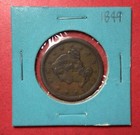 1849 Us Braided Variety "Large Cent" Fine! Nice! Old Us Coin!