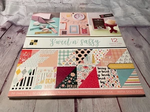 Die Cuts With A View 12 X 12 Paper Pack Sweet Sassy 36 Double Sided Scrapbooking - Picture 1 of 7