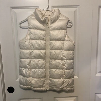 Chaleco acolchado sin escarcha azul marino antiguo forrado de lana blanco perla cálido XL (14) Foto 1 de 4