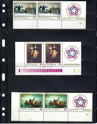 ''SELLOS BICENTENARIO AMERICANO 1776-1976-ETIQUETAS RUMANIA Foto 1 de 2