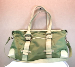 Cute Green Kathy Van Zeeland Diaper Bag Weekend Tote w Pouches Faux Leather Trim - Picture 1 of 12