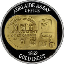 COOK ISL $1 2005 Gilt Silver 1oz NGC PF69 Adelaide Assay Office 1852 Gold Ingot