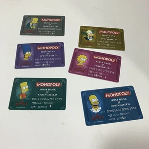 2009 SIMPSONS Electronic Banking Monopoly Set of 6 Replacement Banking Cards - Picture 1 of 2
