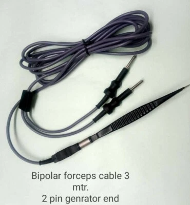Pinzas bipolares laparoscópicas cable 3 metros 2 pines extremo generador juego de 5 piezas Foto 1 de 4