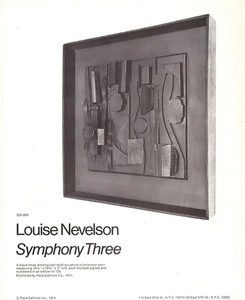 Louise Nevelson Symphony Three 1974 Pace Editions Catalog Sheet - Picture 1 of 1