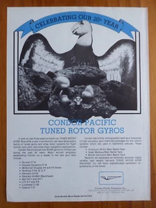 1/1984 PUB CONDOR PACIFIC TUNED ROTOR GYRO OEUF EGG EI ORIGINAL AD - Imagen 1 de 1