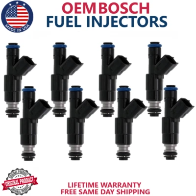 x8 OEM BOSCH Fuel Injectors For 2000, 2001, 2002, 2003 Dodge Ram 1500 Van 5.2L - Image 1 of 4