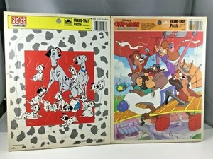 Frame Tray Puzzles 2 -"101 Dalmatians" & "Chip n Dale" Disney Vintage Ages 3 - 7 - Picture 1 of 5