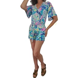 Pantalones Cortos LILLY PULITZER Talla XS Buceo en Madilyn Tie Dye Envoltura Sintética Mono con Cinturón - Imagen 1 de 10