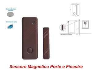 SENSORE MAGNETICO PORTE FINESTRE SENZA FILI WIRELESS MARRONE ANTIFURTO CASA GSM - Imagen 1 de 3