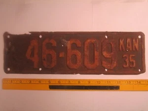 LICENSE PLATE Car Tag 1935 KANSAS 46 609 [Z227t] - Picture 1 of 1