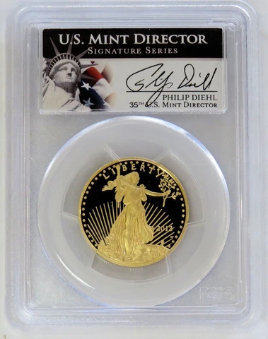 2013 W GOLD $25 PROOF EAGLE MINT DIRECTOR DIEHL SIGNED 1/2 OZ PCGS PR 69 DCAM Cover