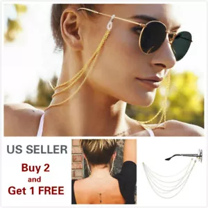 Eyeglass Chain Sunglasses Read Bead Glasses Chain Holder Eyewear Rope Necklace C - Picture 1 of 5