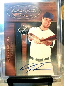 2011 JOSH HAMILTON #27/149 PANINI LIMITED LUMBERJACKS "AUTO" #1 GEM - Picture 1 of 9