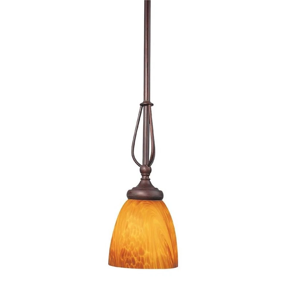 Mini colgante Woodbridge Lighting Kenshaw 1 luz de acero metal en rojo burdeos Foto 1 de 1