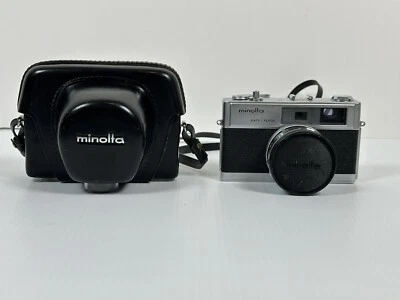 Vintage Minolta Hi-Matic 9 Easy Flash Film Camera Rokkor Lens Leather Case Strap - Image 1 of 4