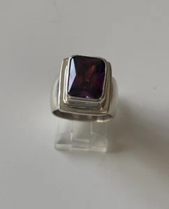 Native American Navajo Ronnie Willie ~Sterling Silver / Amethyst Ring ~ Size 6 - Picture 1 of 5